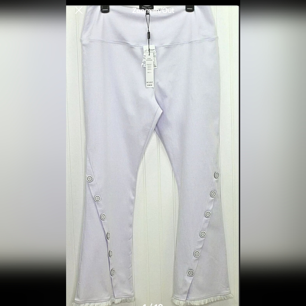 Athena Marie Tummy Control Button Frayed Leggings